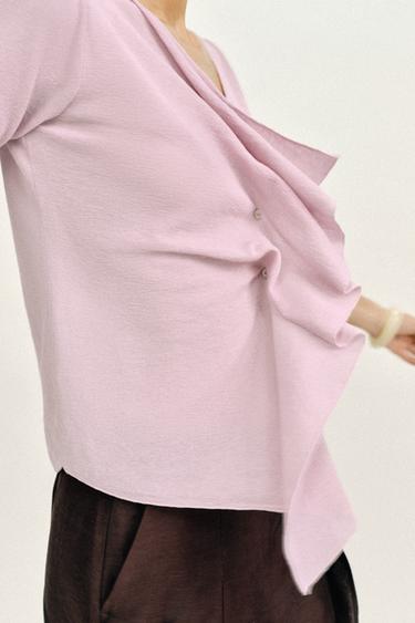 TOP EN MAILLE VOLANT - Rose pâle de Zara - Image 5