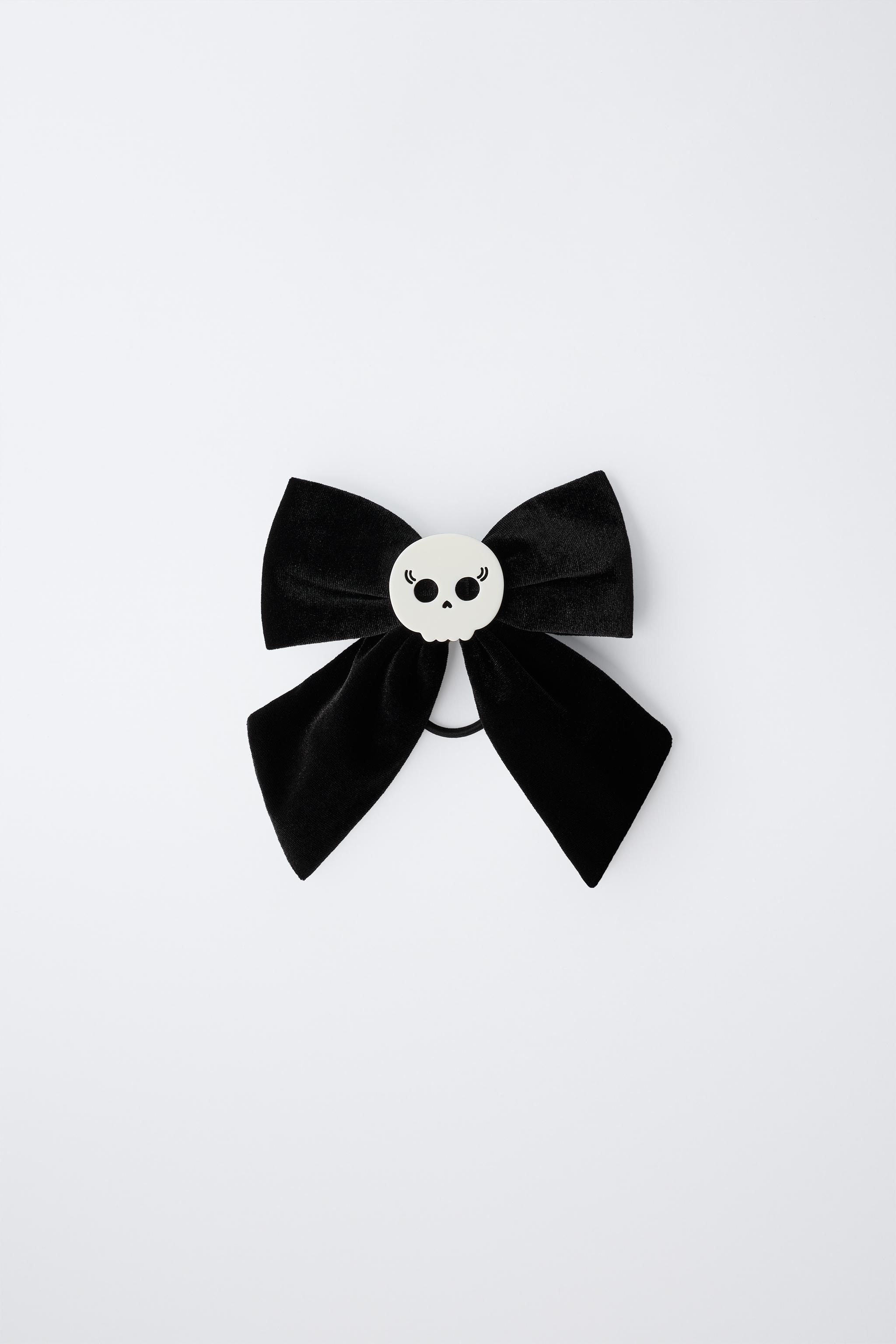 ヘアゴム ヘアクリップ ベルベットリボンスカル - ブラック