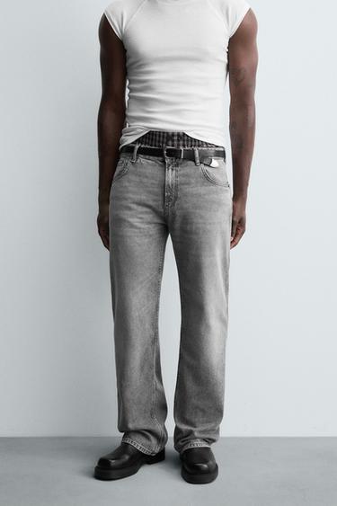 Zara LOW RISE FLARE FIT JEANS - Gray