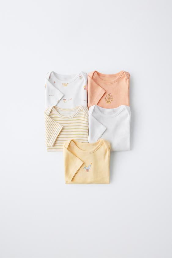 PACK DE CINCO BODIES ESTAMPADOS DE CIRCO - Cru da Zara - Imagem 0