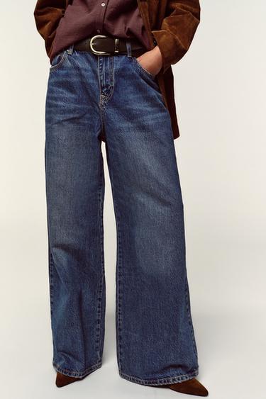 JEAN Z1975 WIDE LEG CEINTURE TAILLE BASSE - Bleu moyen de Zara