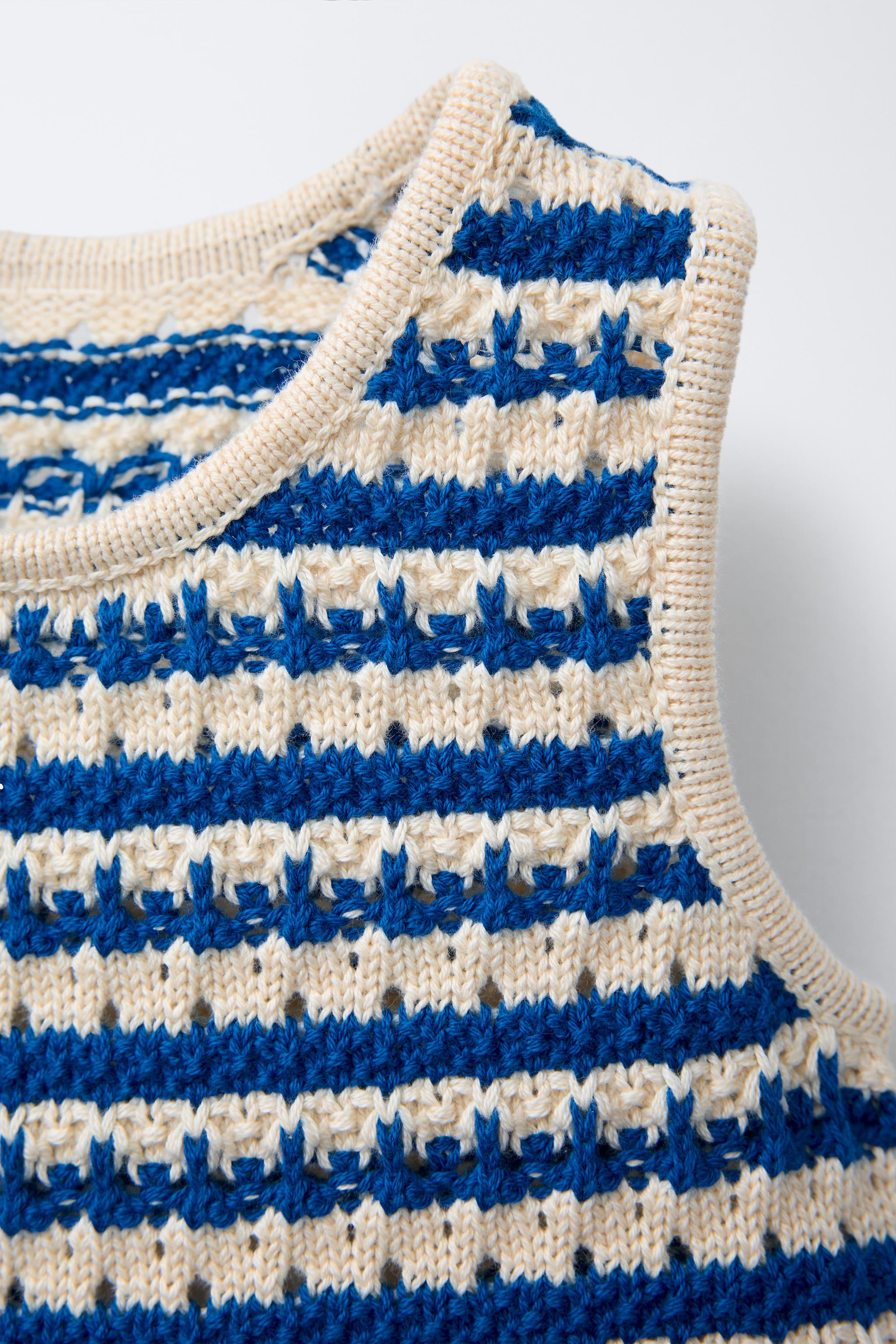 STRIPED KNIT TOP - Electric blue | ZARA United States