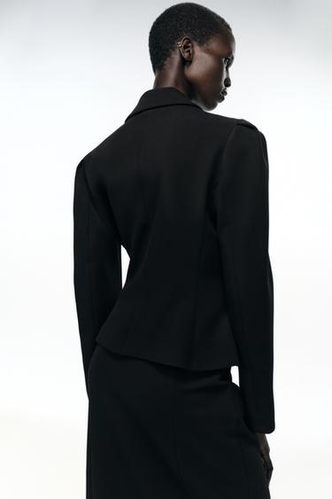 VESTE PEPLUM À MANCHES BOUFFANTES - Noir de Zara - Image 3