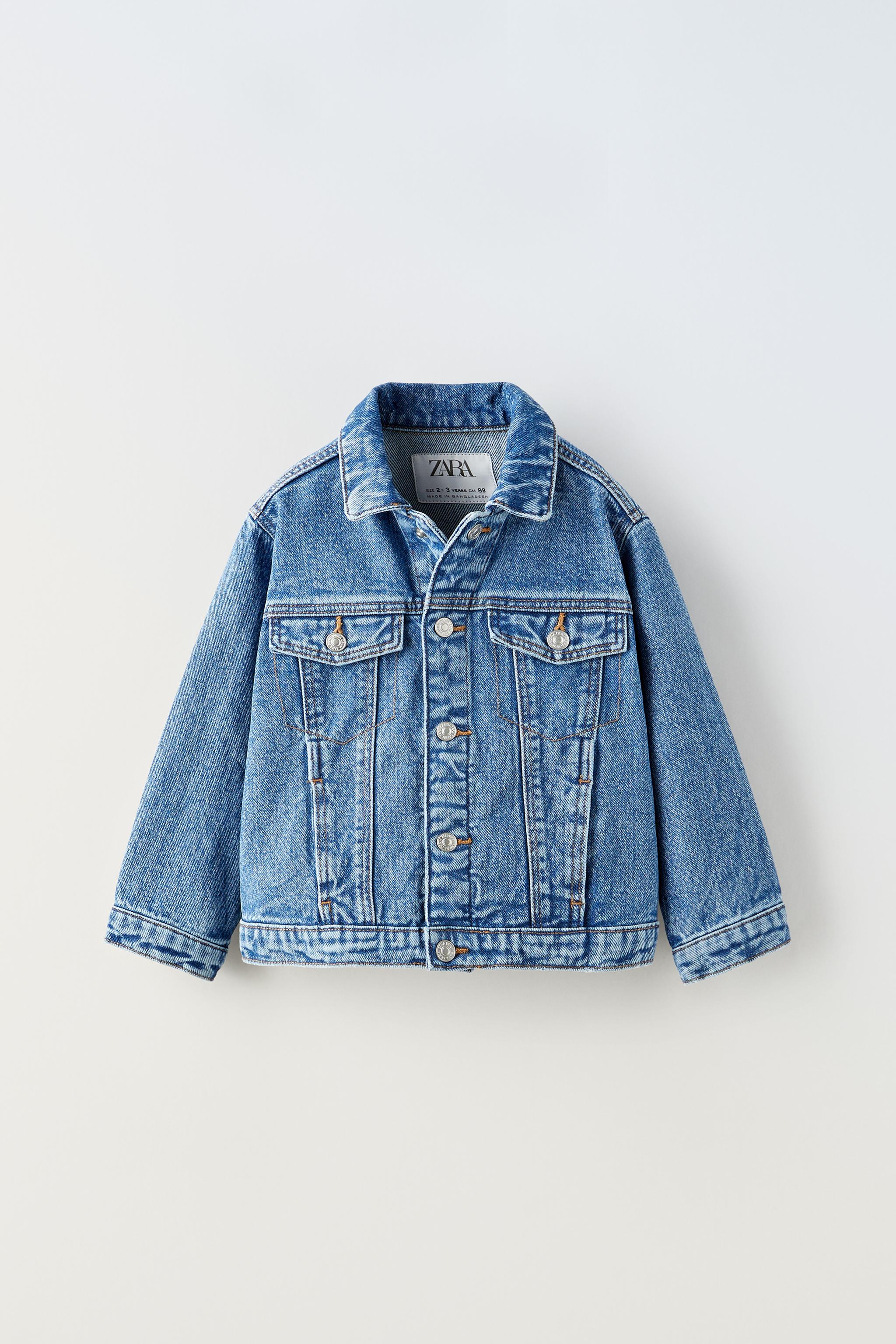 Zara denim shop jacket with fur