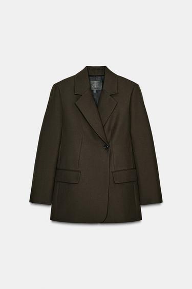 Zara 合身西裝外套 ZW COLLECTION LIMITED EDITION - 深卡其色