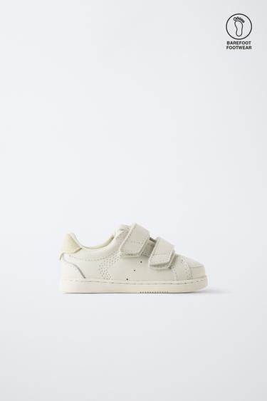 TÊNIS DE COURO COM TIRAS BAREFOOT - Branco da Zara