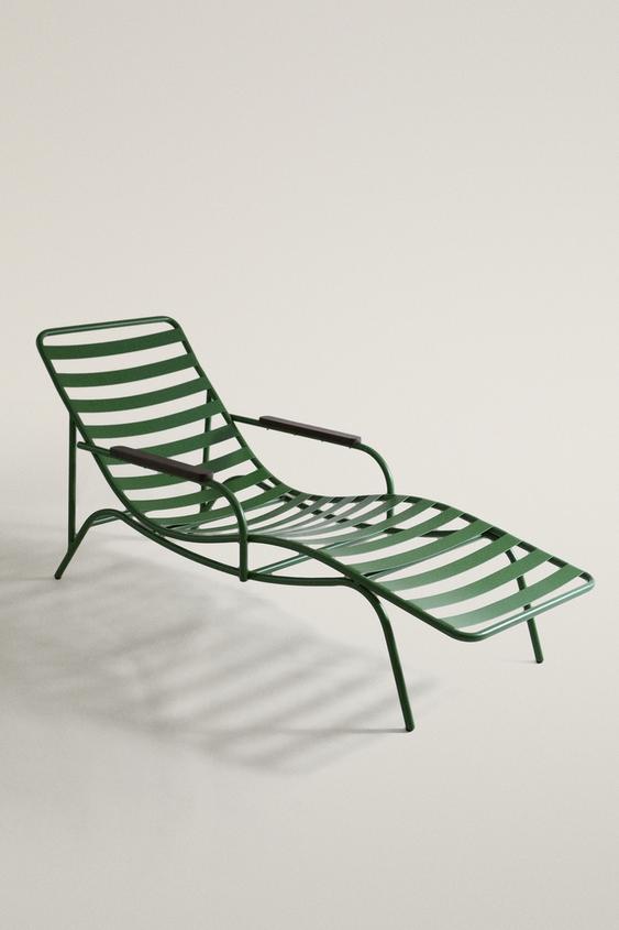 WOODEN METAL LOUNGER - Green by Zara - Image 0