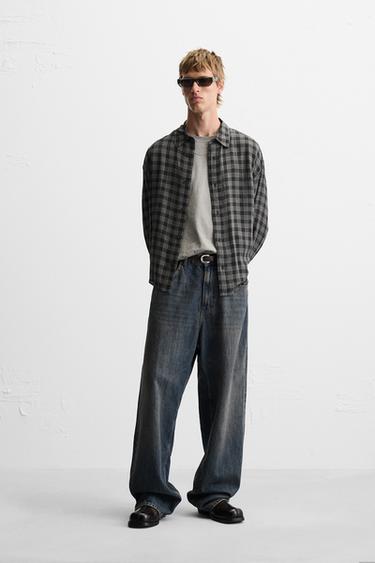 CAMISA CUADROS - Gris Antracita de Zara - Imagen 0
