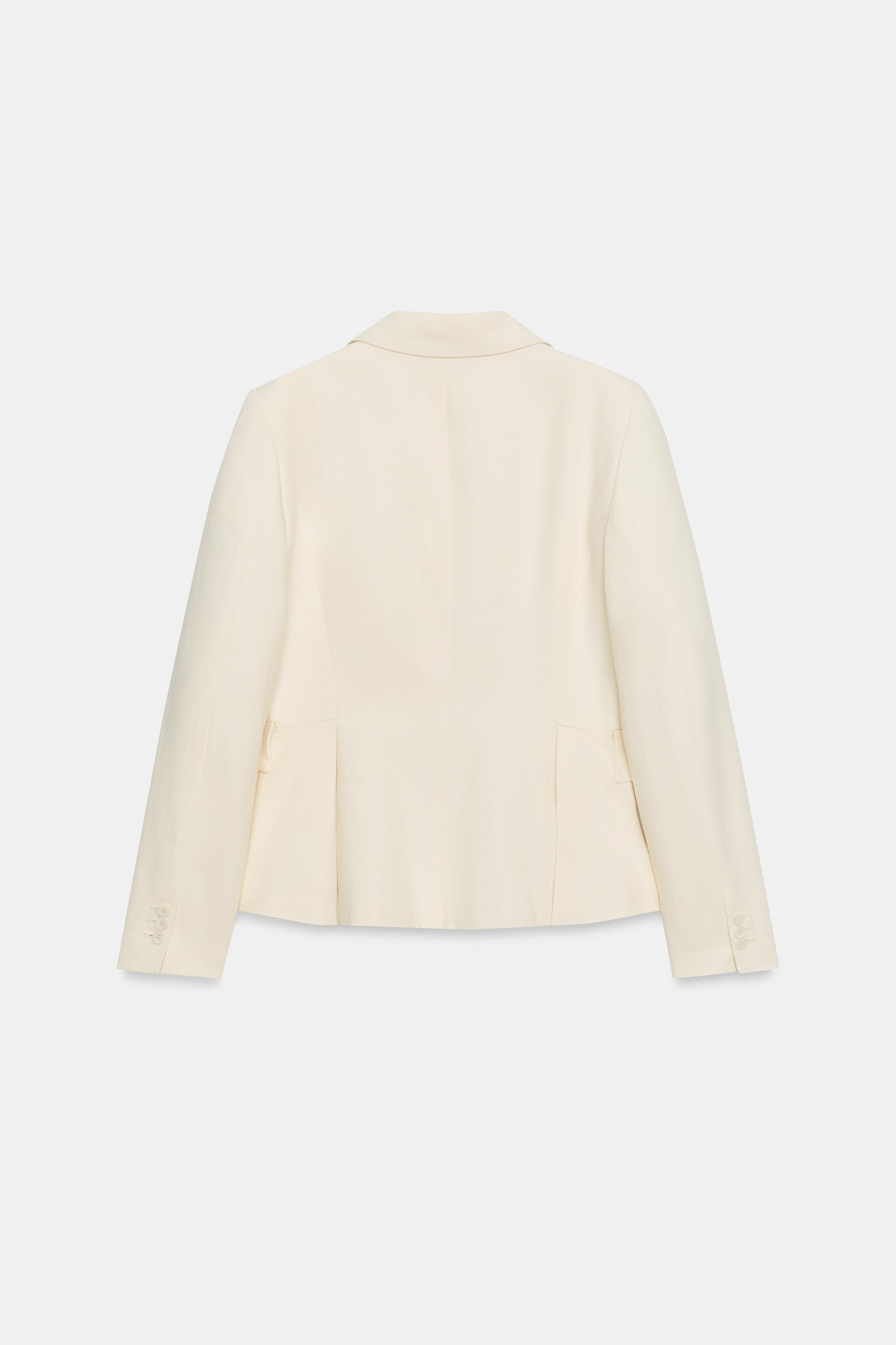 SHOULDER PAD PEPLUM TAILORED BLAZER