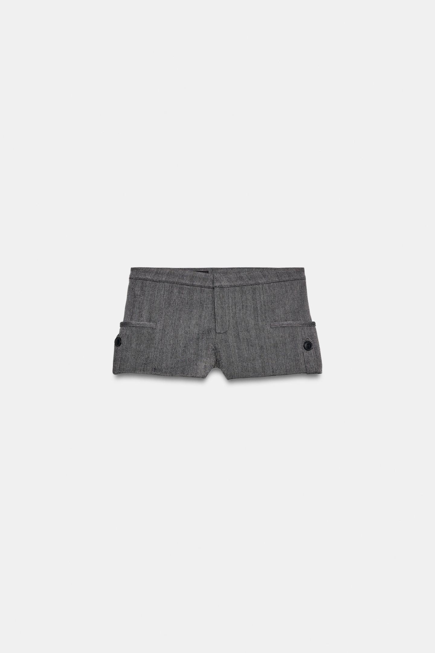Женские шорты Zara Mini Pocket, цвет: Чёрный / Экрю — фото 5