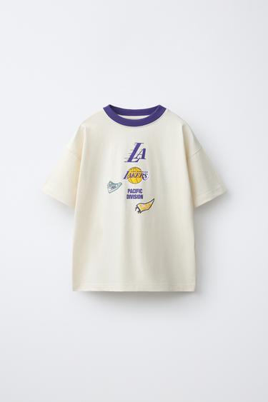 Zara NBA LOS ANGELES LAKERS PRINTED T-SHIRT - Ecru