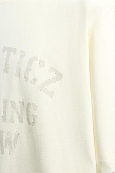 TRAINING COTTON T-SHIRT - Ecru by Zara - Image 9