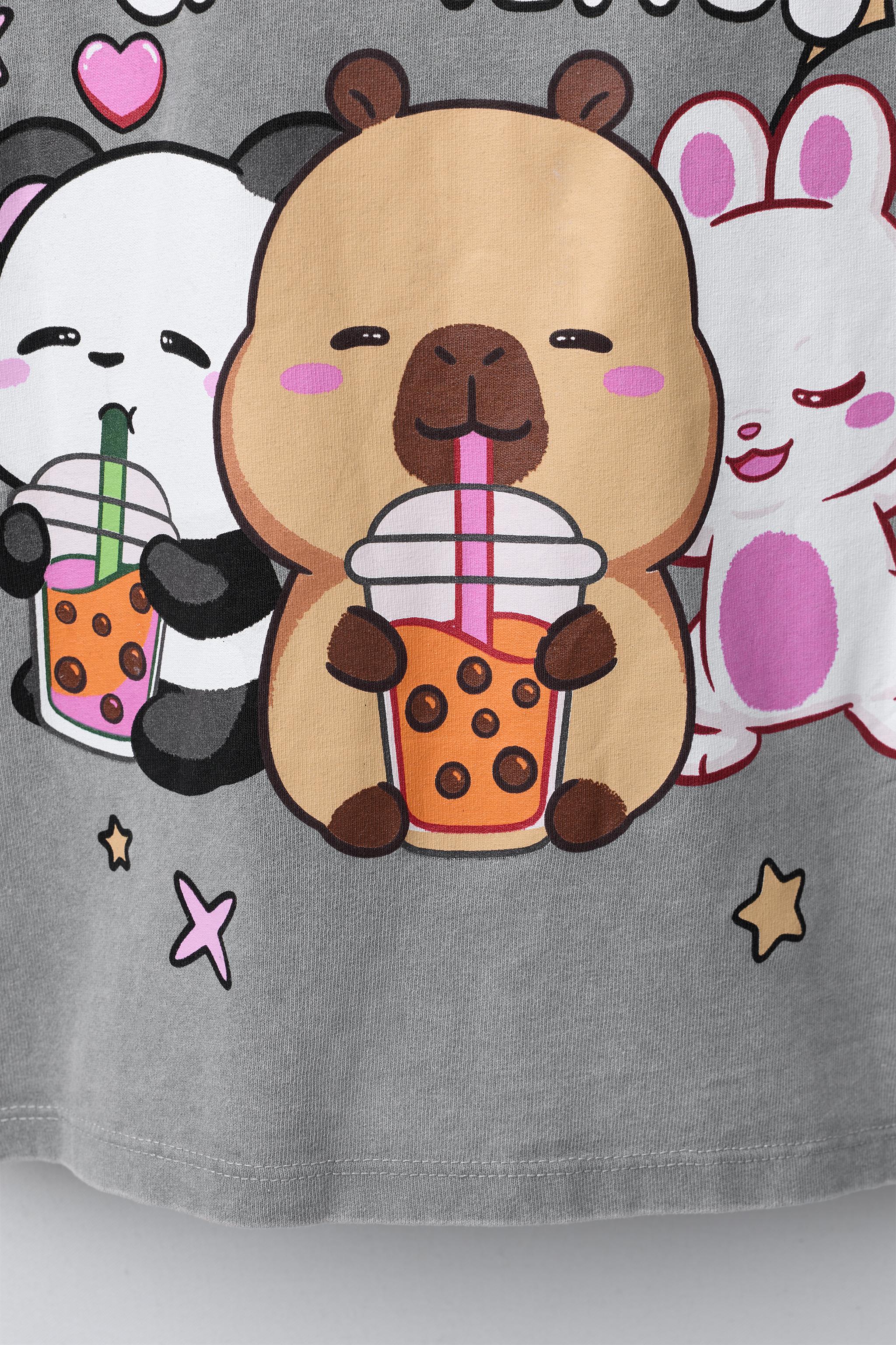 KAPIBARA CAPYBARA CAPYFUN © WASHED EFFECT T-SHIRT - Anthracite grey