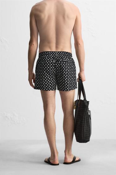 ABSTRACT PRINT SWIM SHORTS - Black by Zara - Image 2
