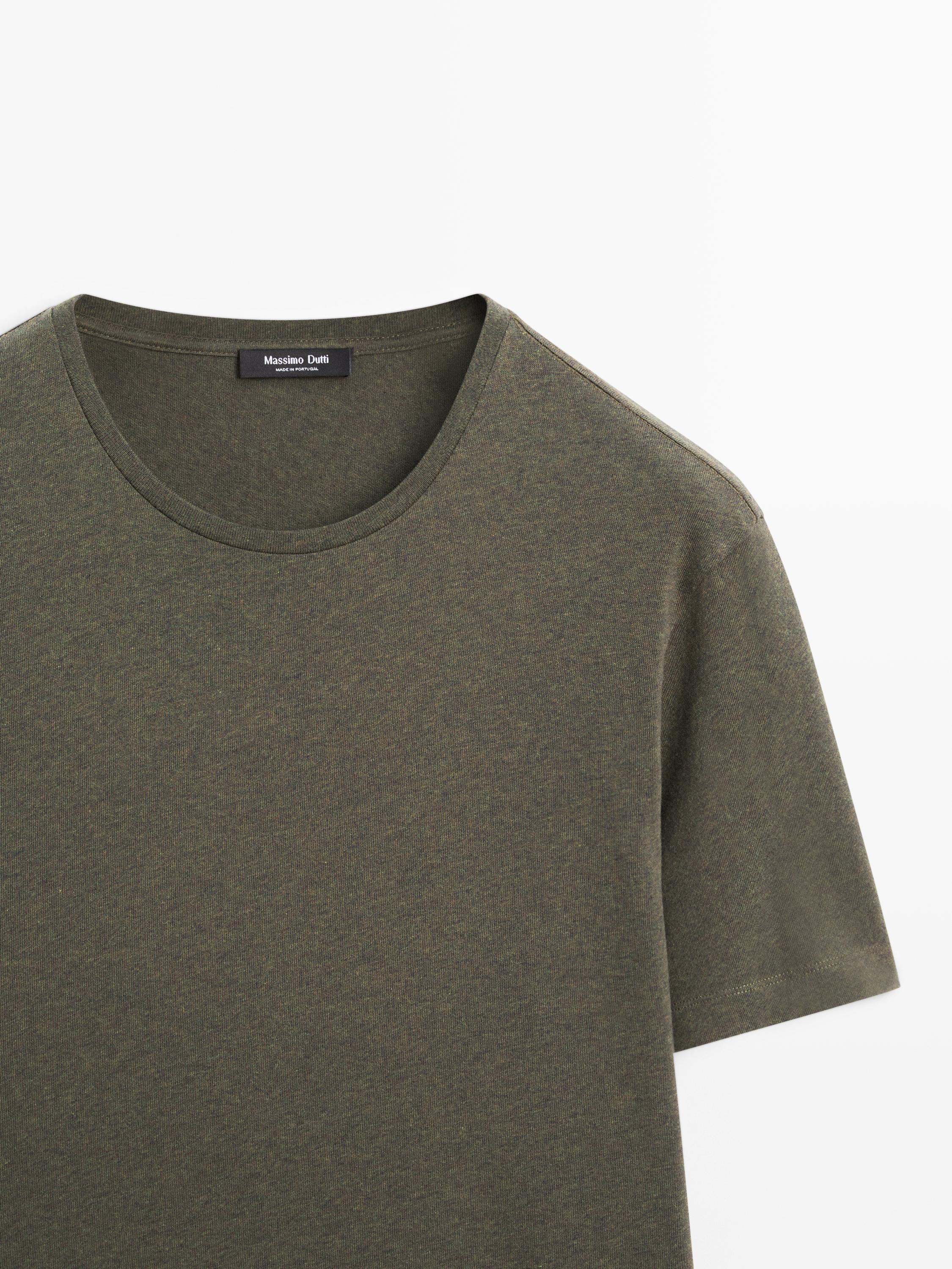 Lightweight short sleeve cotton melange T-shirt