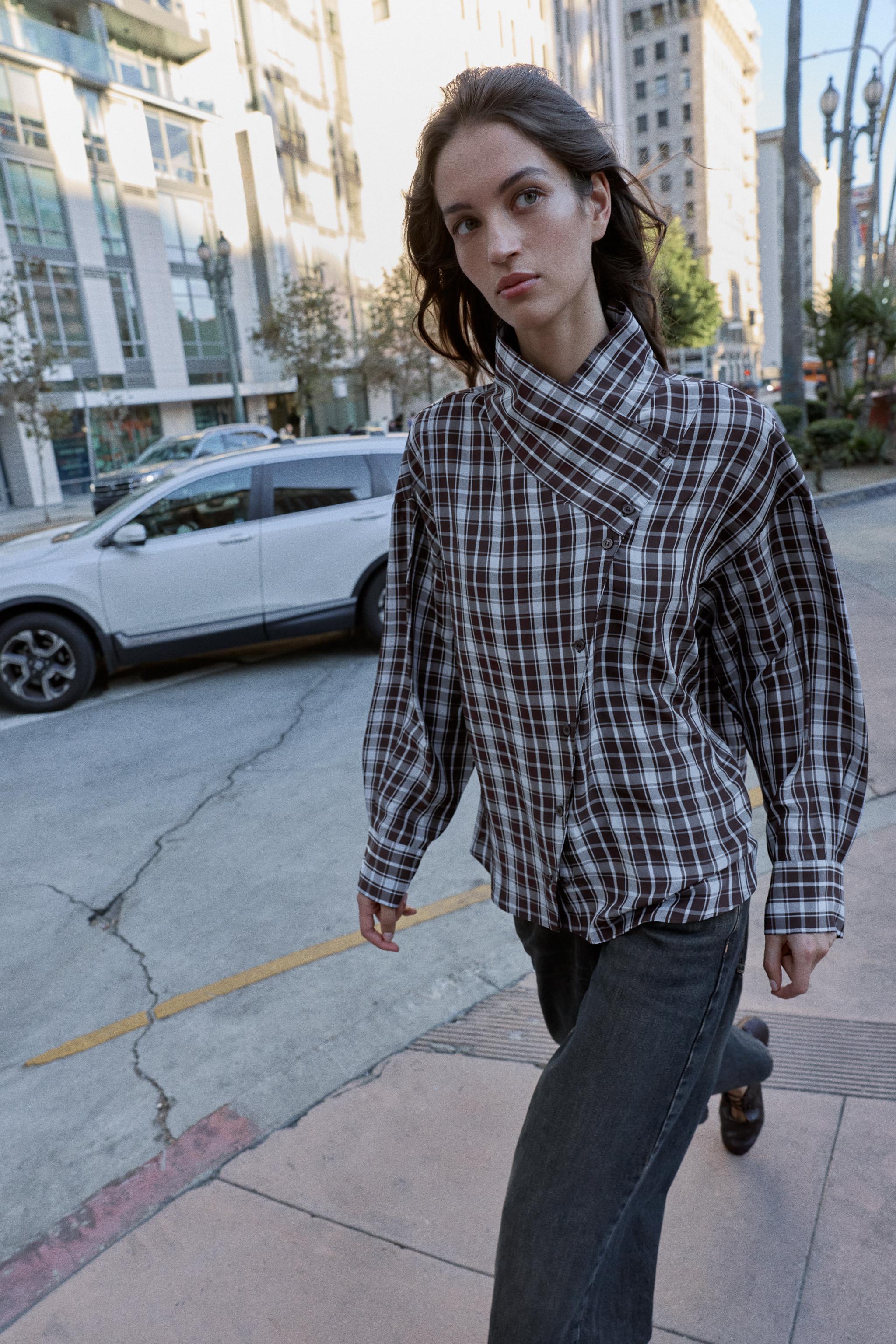 CHEMISE CROISÉE À CARREAUX