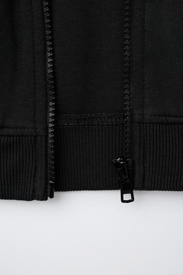 INTERLOCK ZIP-UP SWEATSHIRT - Black by Zara - Image 3