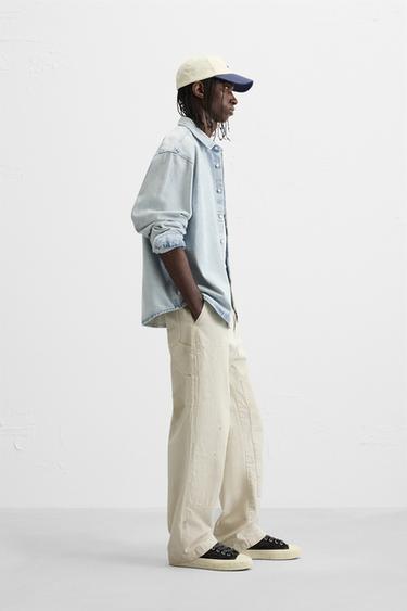 WASHED DENIM SHIRT - Light blue by Zara - Image 3