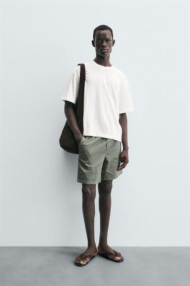 Zara OVERSIZED FIT T-SHIRT - Sand