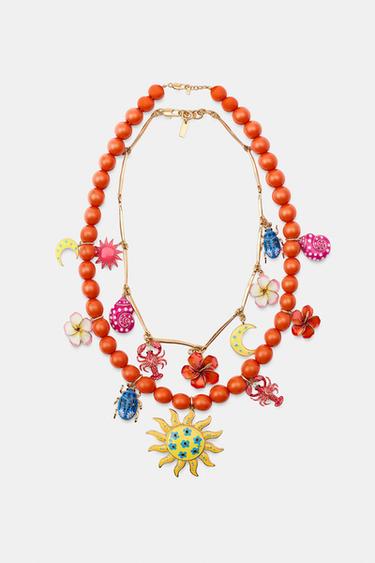 PACK 2 COLLARES BOLAS CHARMS SOL LANGOSTA - Multicolor de Zara