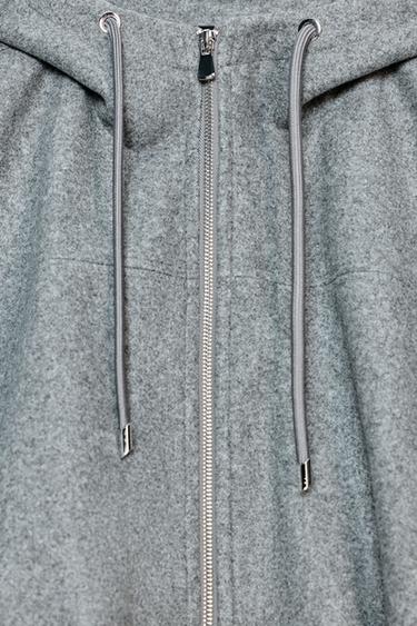 BOMBER OVERSIZE À CAPUCHE SOFT - Gris de Zara - Image 8