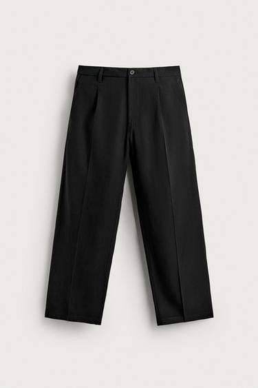 PANTALÓN FLUIDO RELAXED FIT PLIEGUES - Negro de Zara