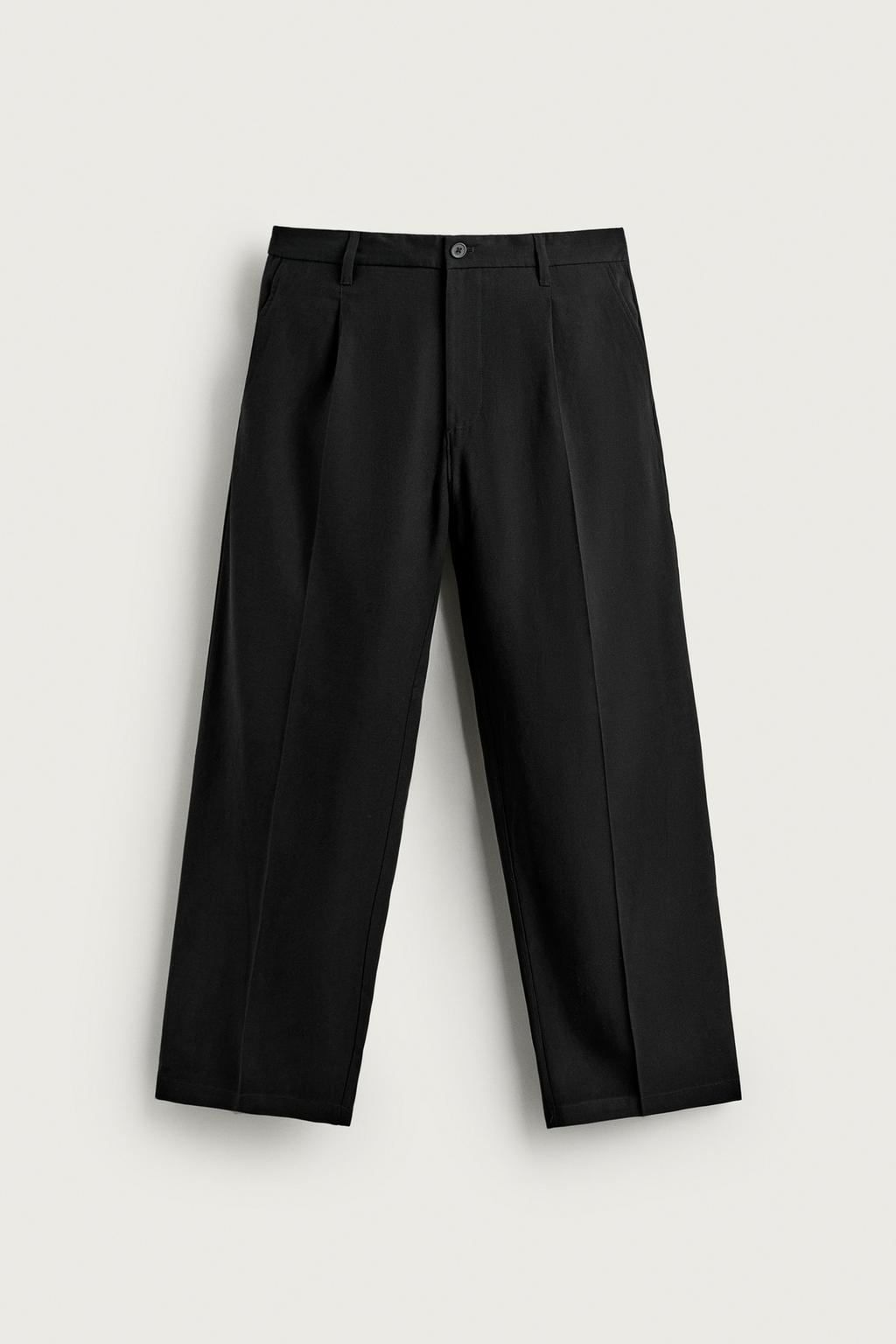 RELAXED FIT FLOWING PLEATED TROUSERS