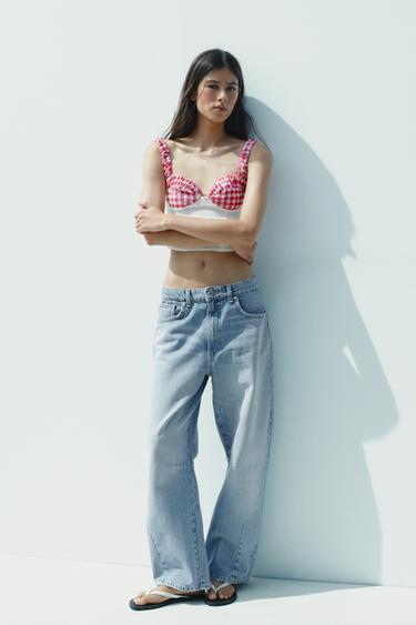 GINGHAM CORSET TOP - Oyster-white by Zara - Image 0
