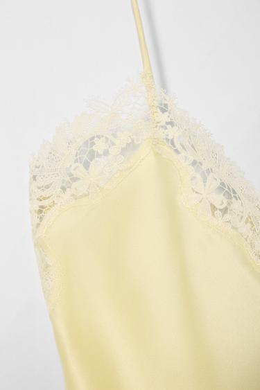 SILK CAMISOLE TOP KATE MOSS X ZARA - Yellow by Zara - Image 2