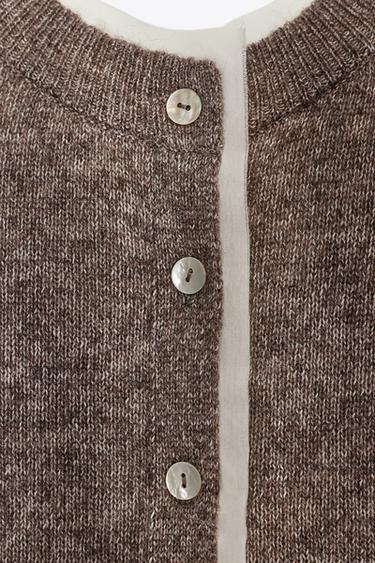 COMBINED KNIT CARDIGAN - Mink by Zara - Image 5