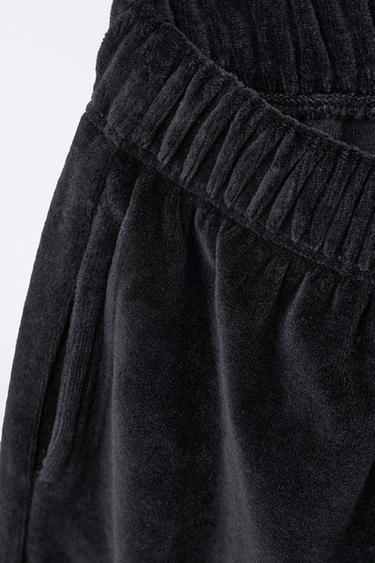 PANTALON BAGGY EN VELOURS - Noir de Zara - Image 3