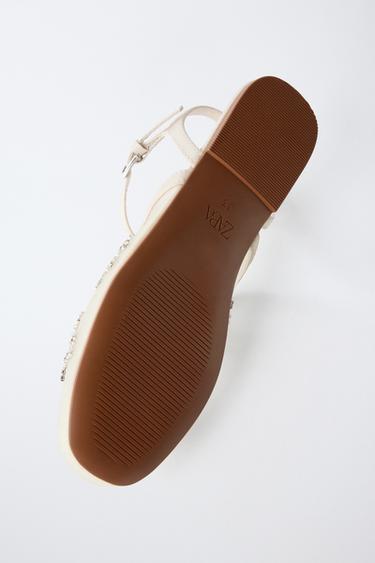 BALLERINES OUVERTES À L'ARRIÈRE BRODÉES FANTAISIE - Blanc écru de Zara - Image 5