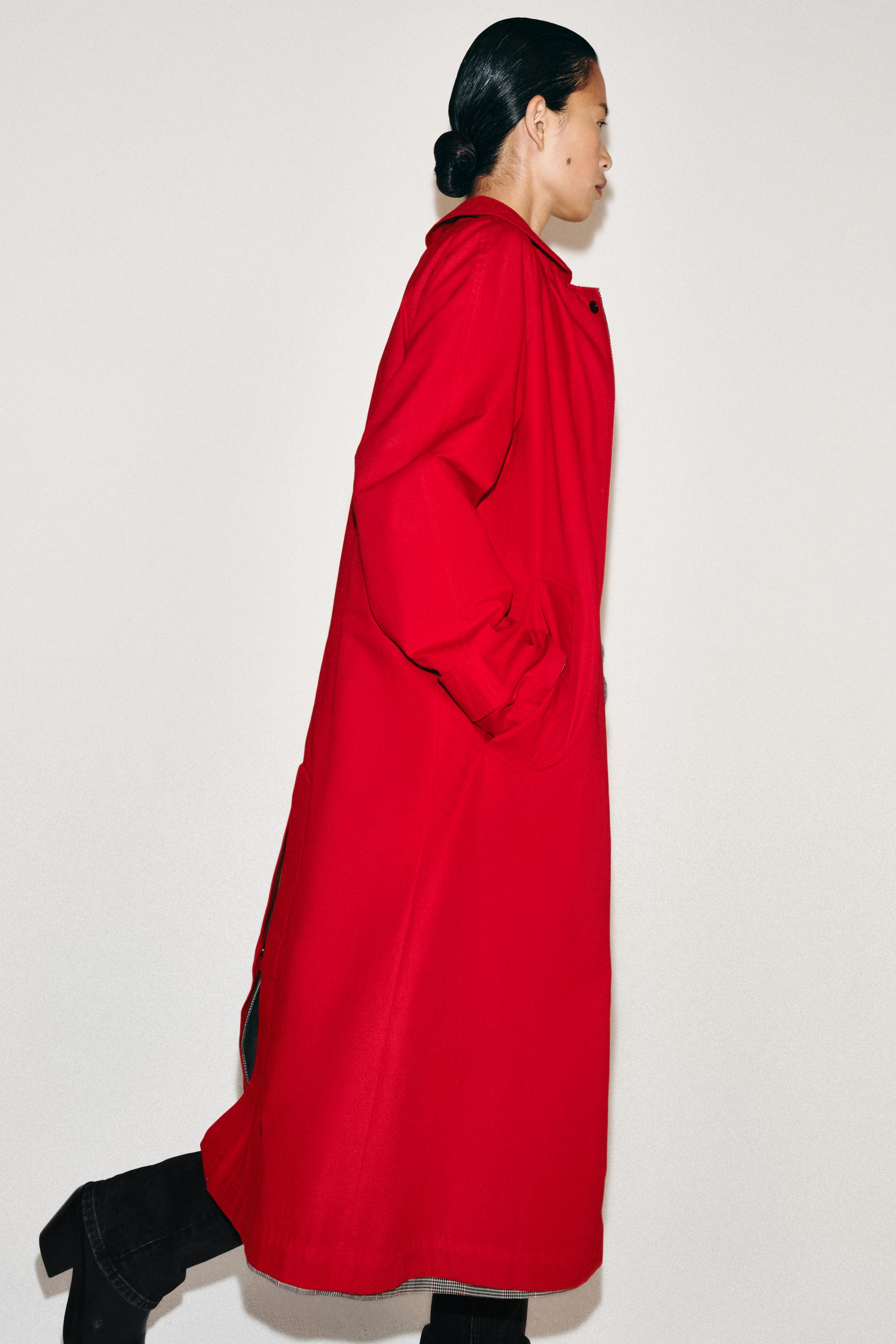ZW COLLECTION REVERSIBLE LONG PLAID TRENCH COAT