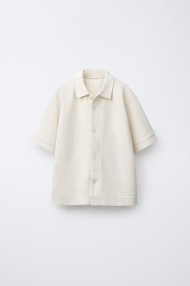 CAMISA DE MALHA COM TEXTURA - Cru da Zara