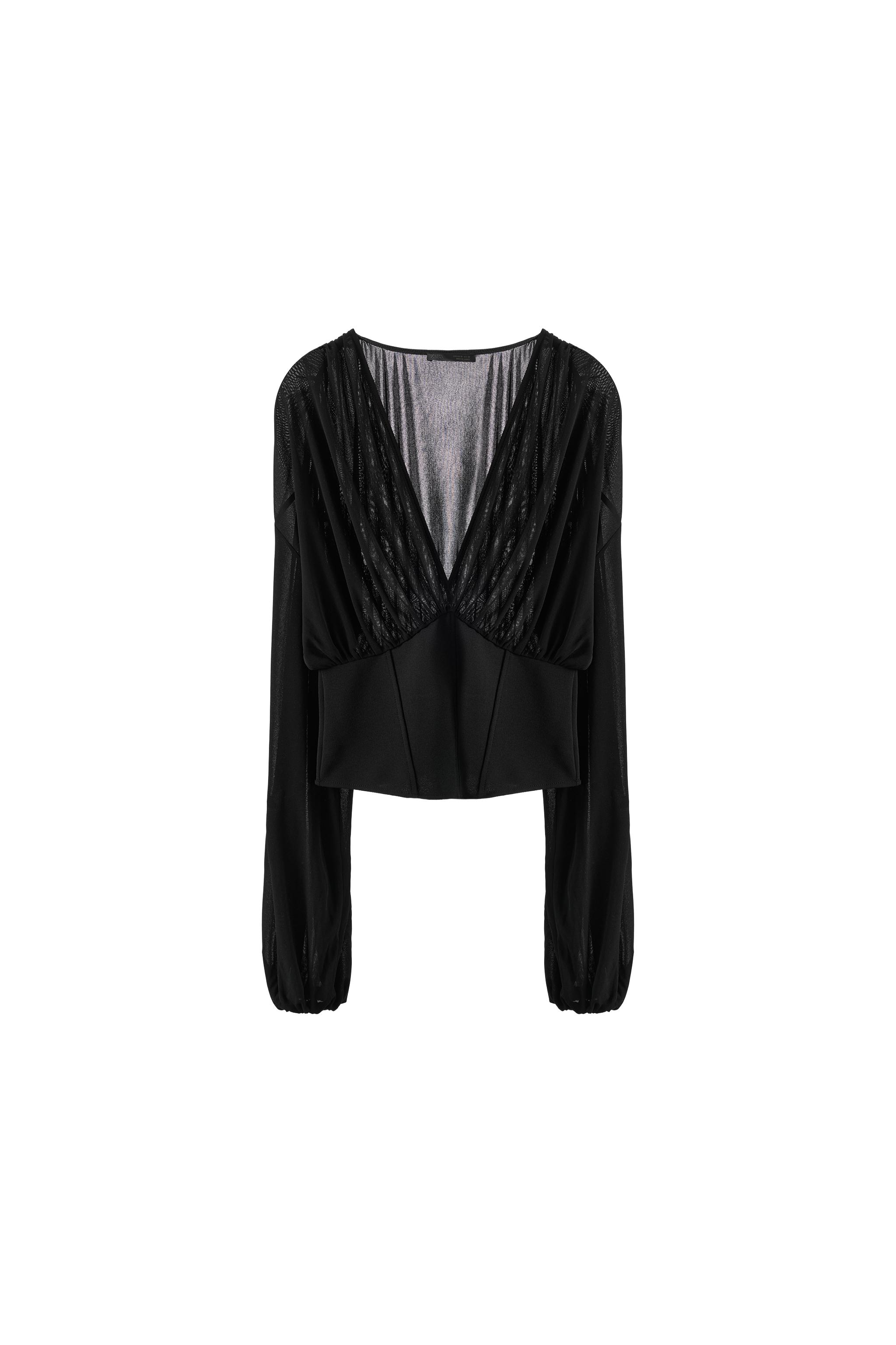 MIXED-FABRIC CORSET TOP - Black | ZARA United States
