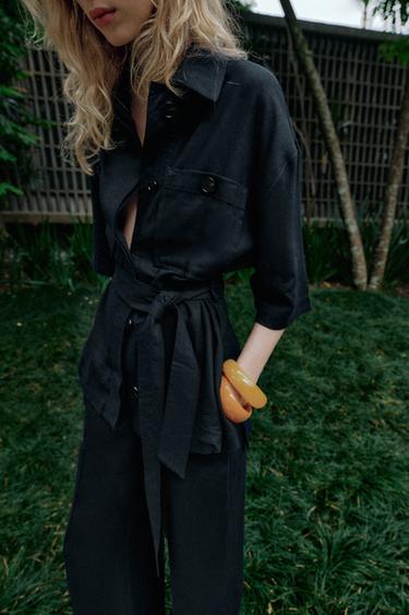 ENSEMBLE VESTE ET PANTALON EN LIN - Lavande de Zara - Image 2