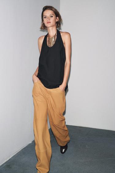 TOP HALTER FLUIDE ZW COLLECTION - Noir de Zara - Image 3