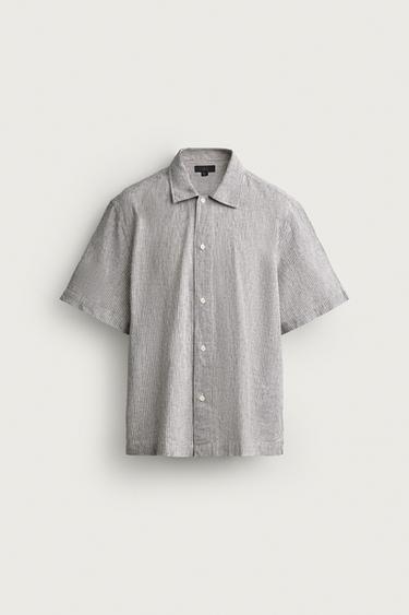 CHEMISE FLUIDE À RAYURES - Marron de Zara