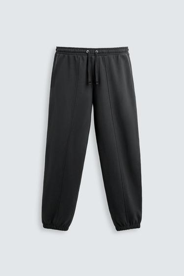 Zara BALLOON FIT JOGGER PANTS - Black