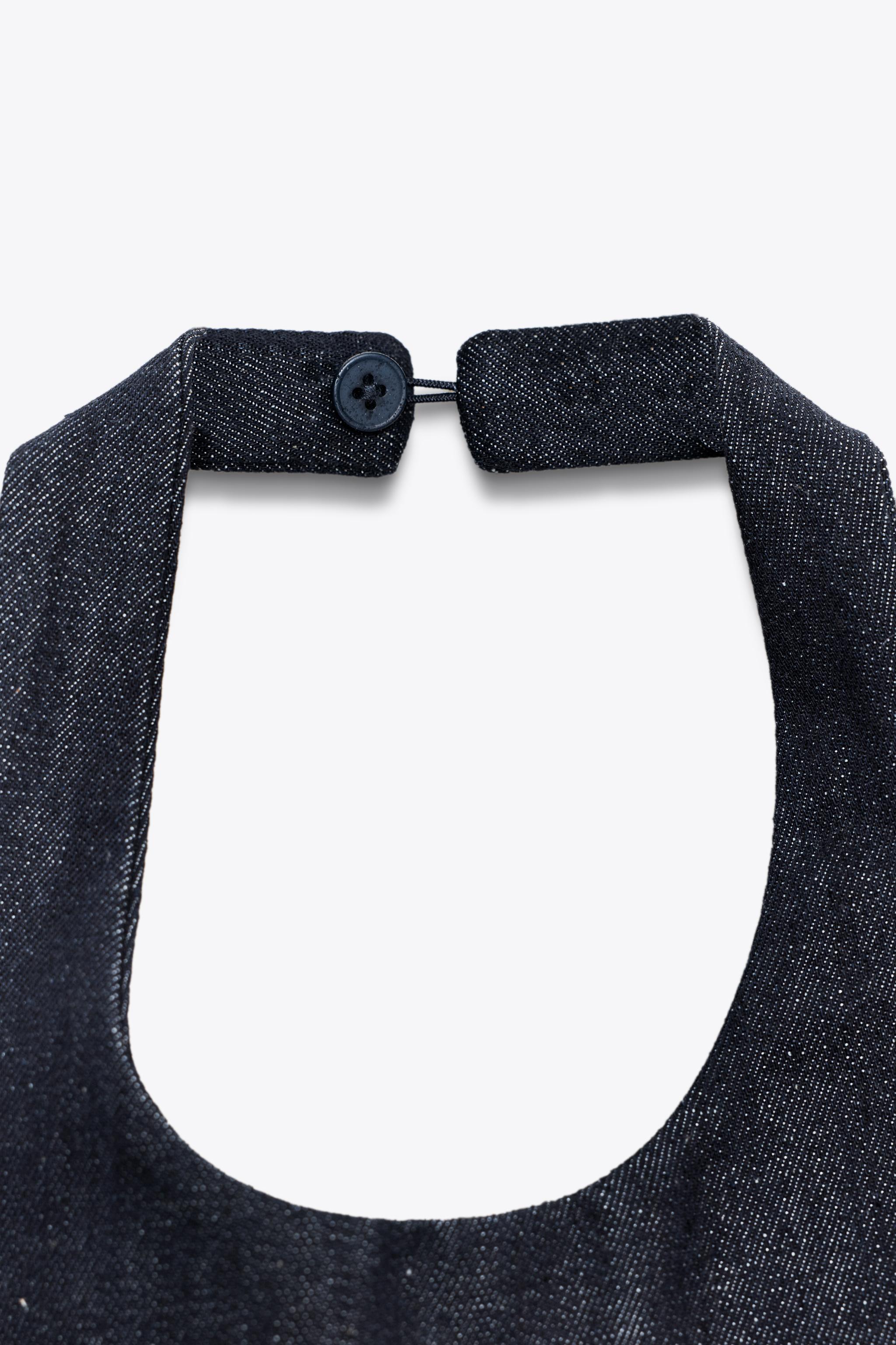 ZW COLLECTION DENIM HALTER TOP - Blue | ZARA United States