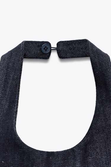 TOP HALTER DENIM ZW COLLECTION - Azul de Zara