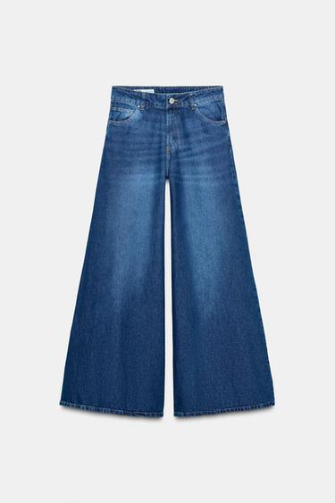 JEANS TRF EXTRA WIDE LEG TIRO ALTO - Azul de Zara