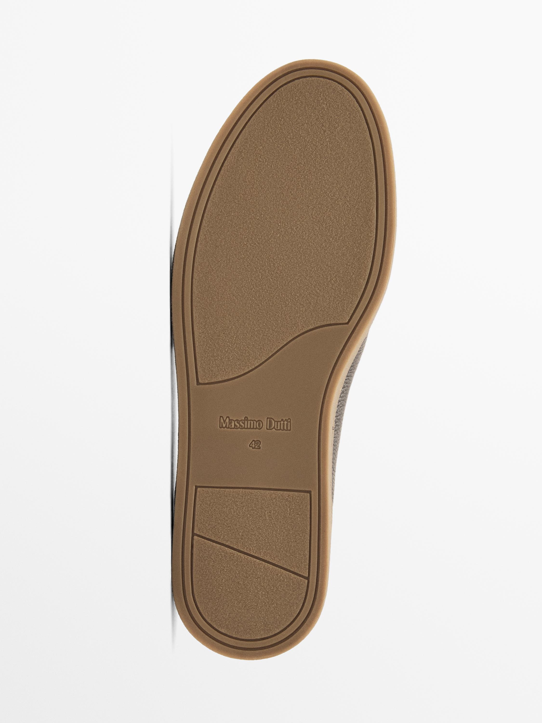 Chaussures bord mocassin cuir nappa foulé