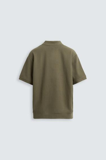 VERTICAL TEXTURED POLO SHIRT - Khaki by Zara