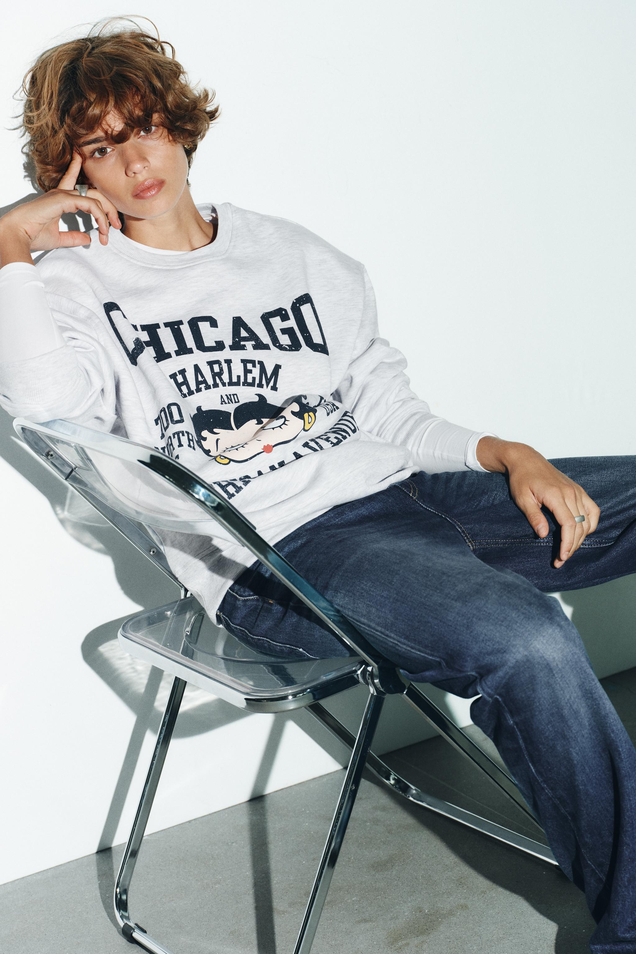 BETTY BOOP© PRINTED SWEATSHIRT - Gray marl | ZARA United States