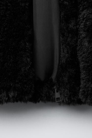 FAUX FUR JACKET - Black by Zara - Image 7