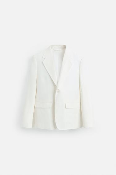 BLAZER TRAJE 100% LINO - Blanco de Zara