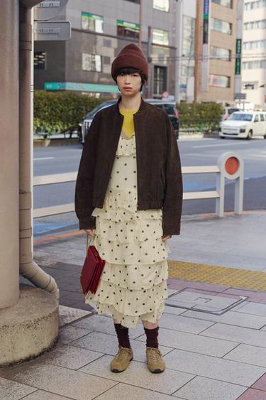 100% レザー スエード ボンバージャケットチョコレートブラウンZaraの100% レザー スエード ボンバージャケット - チョコレートブラウン 