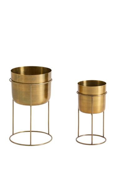 METAL FLOWERPOT - Golden by Zara