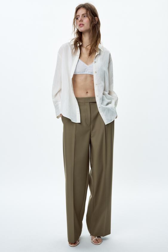 lookdacandida - Calça cintura alta com cinto #Zara Tamanho: M